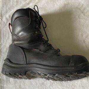 Red wings black work boots steel toe